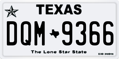 TX license plate DQM9366