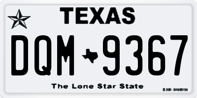 TX license plate DQM9367