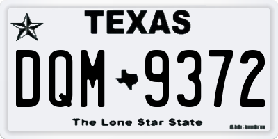 TX license plate DQM9372