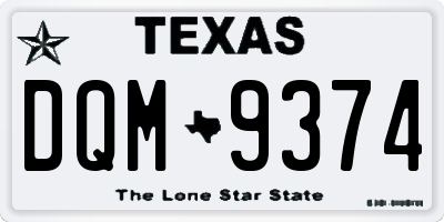 TX license plate DQM9374