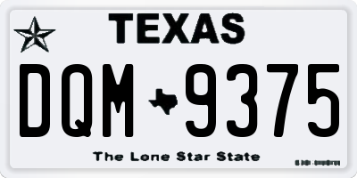 TX license plate DQM9375