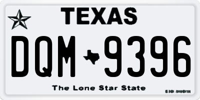 TX license plate DQM9396