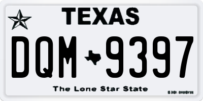 TX license plate DQM9397