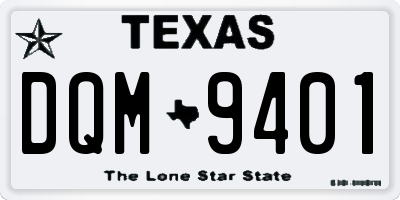 TX license plate DQM9401
