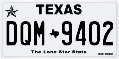 TX license plate DQM9402