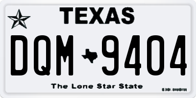 TX license plate DQM9404