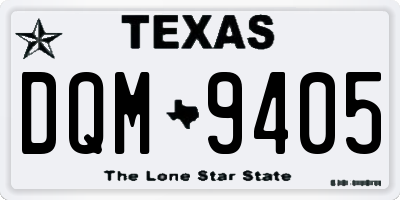 TX license plate DQM9405