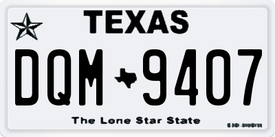 TX license plate DQM9407
