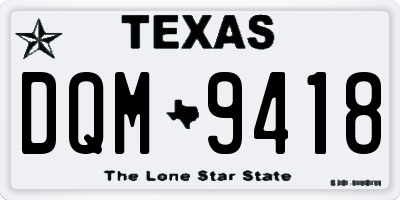 TX license plate DQM9418