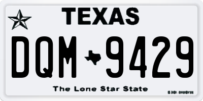 TX license plate DQM9429