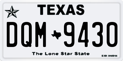 TX license plate DQM9430