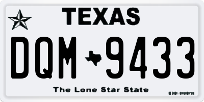 TX license plate DQM9433
