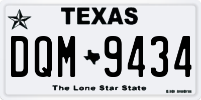 TX license plate DQM9434
