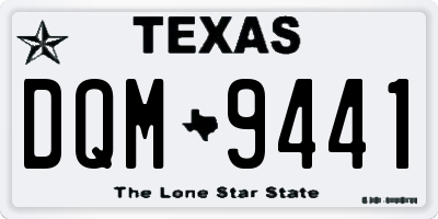TX license plate DQM9441