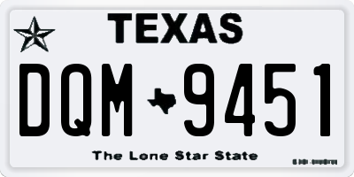 TX license plate DQM9451