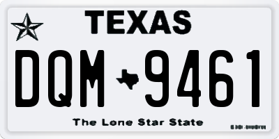 TX license plate DQM9461