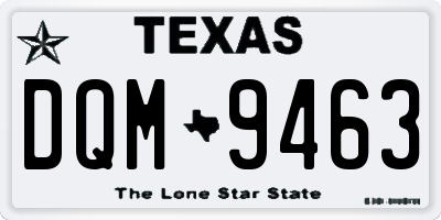 TX license plate DQM9463
