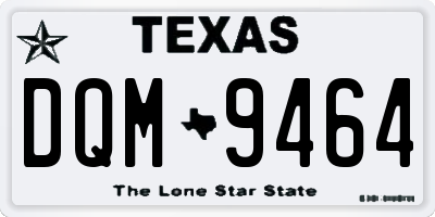 TX license plate DQM9464