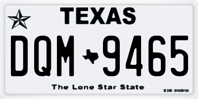 TX license plate DQM9465