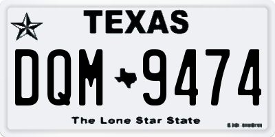 TX license plate DQM9474