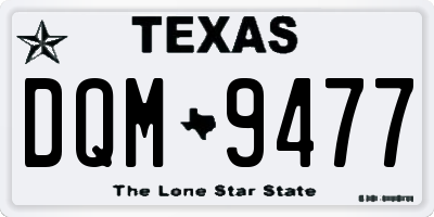 TX license plate DQM9477