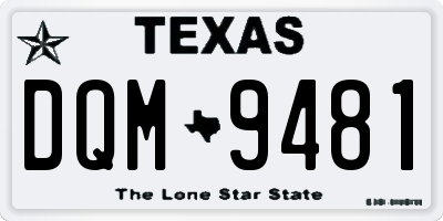 TX license plate DQM9481