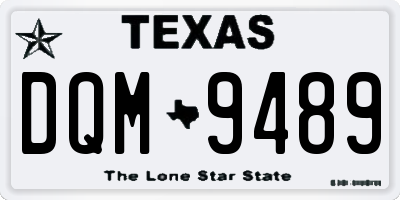 TX license plate DQM9489