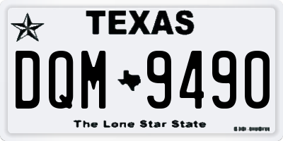 TX license plate DQM9490
