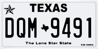TX license plate DQM9491