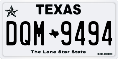 TX license plate DQM9494