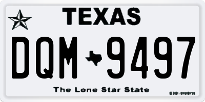 TX license plate DQM9497