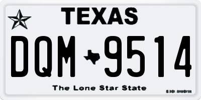 TX license plate DQM9514