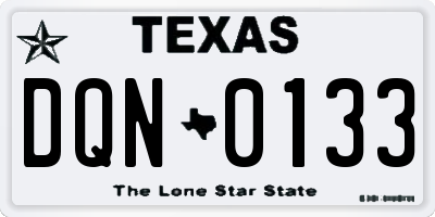 TX license plate DQN0133