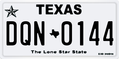 TX license plate DQN0144
