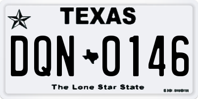 TX license plate DQN0146