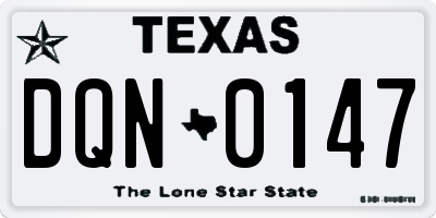 TX license plate DQN0147