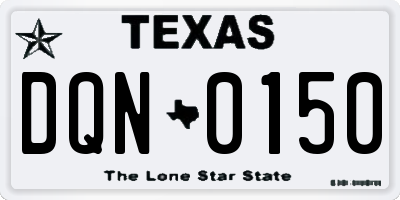 TX license plate DQN0150