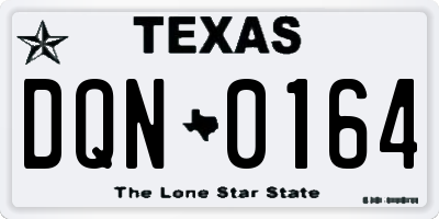 TX license plate DQN0164
