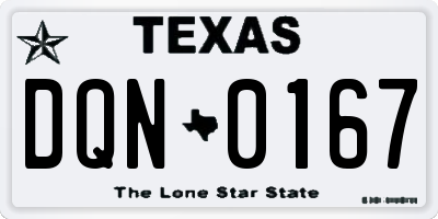 TX license plate DQN0167