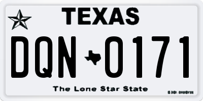 TX license plate DQN0171
