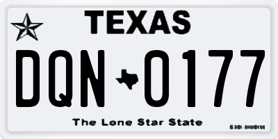 TX license plate DQN0177