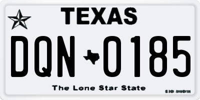 TX license plate DQN0185