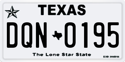 TX license plate DQN0195