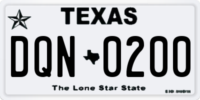 TX license plate DQN0200