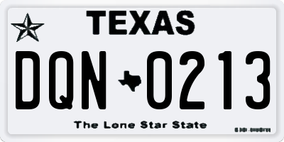 TX license plate DQN0213