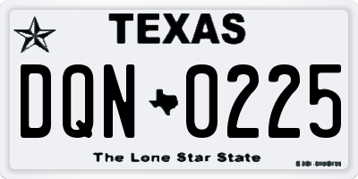 TX license plate DQN0225