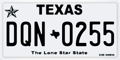 TX license plate DQN0255