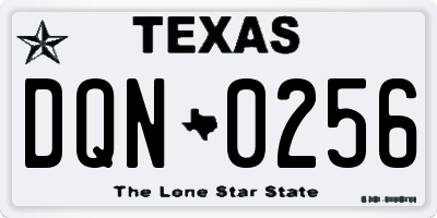 TX license plate DQN0256