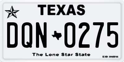 TX license plate DQN0275