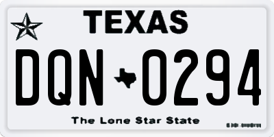 TX license plate DQN0294